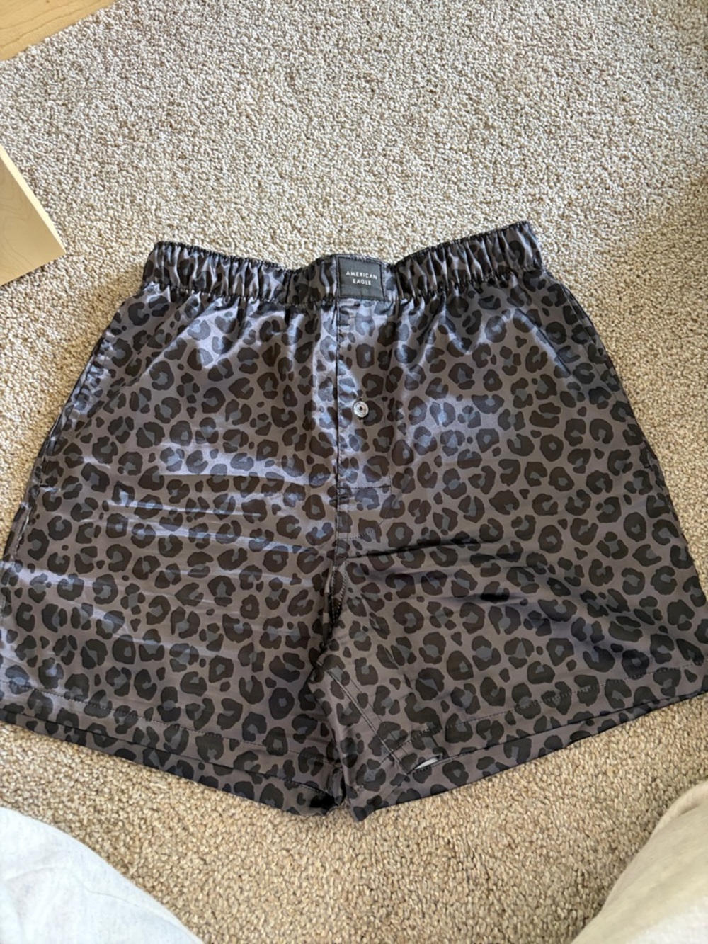 American Eagle Outfitters Men’s Leopard Print Shorts - Black/Gray